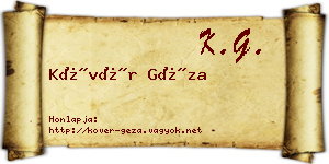 Kövér Géza névjegykártya