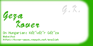 geza kover business card